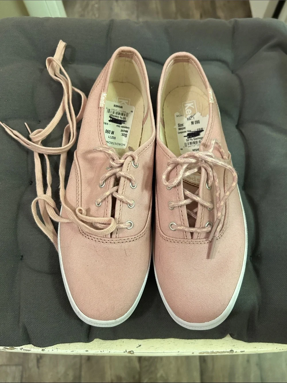 Keds Pink Canvas Low-Top Lace-Up Sneakers